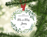 First Christmas Married Christmas ornament, Personalised First Christmas Married ornament, Custom name Christmas ornament, Custom ornaments - Craftellery